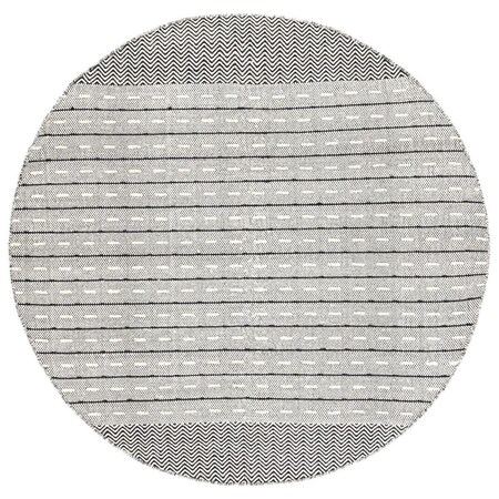 Safavieh 6 x 6 ft. Vermont Flat Weave Round Area Rug; Ivory & Black VRM504A-6R